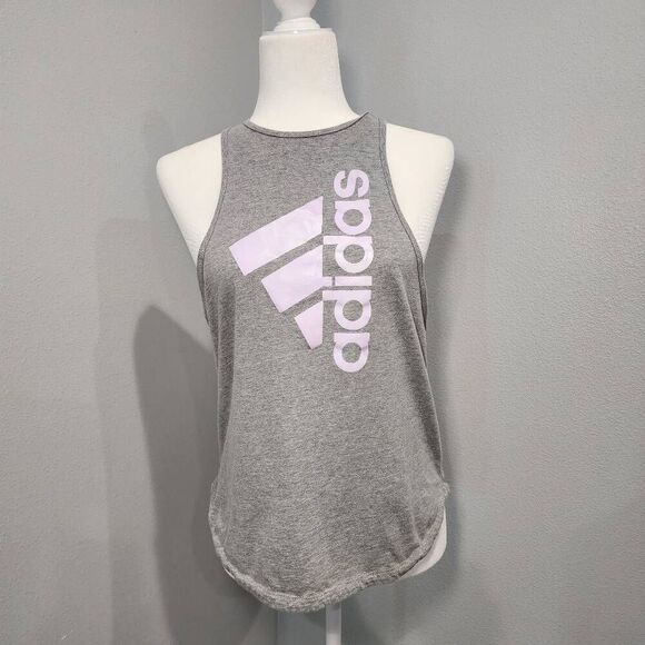 adidas Women Graphic Tank Top Gray Size M - Picture 1 of 7
